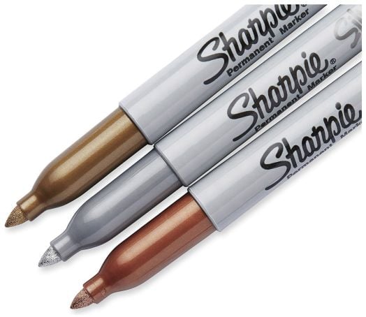 Комплект перманентни маркери Sharpie, 3 цвята металик (златист, бронз, сребрист)