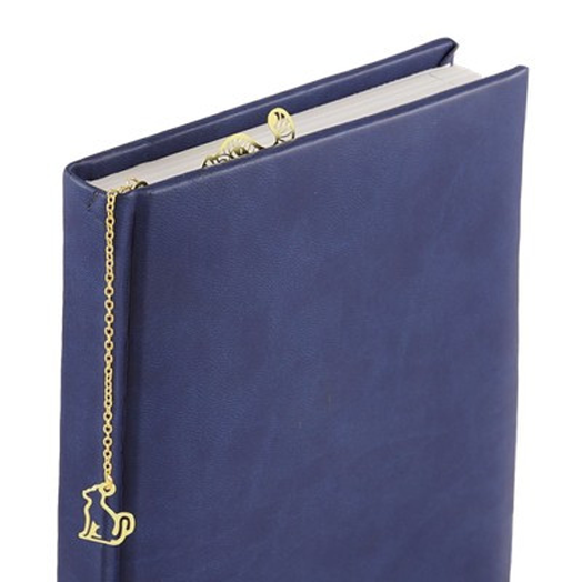 Метален книгоразделител Book Time - Котка, злато