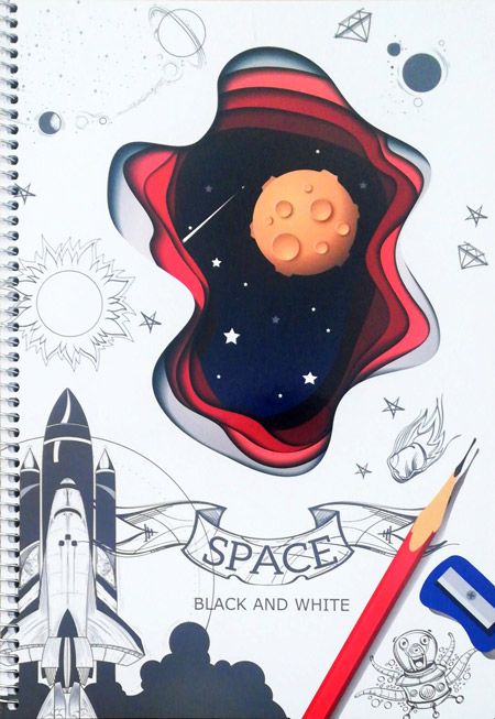 Тетрадка Black & White B5 със спирала и 2 теми, 80 листа - широки редове