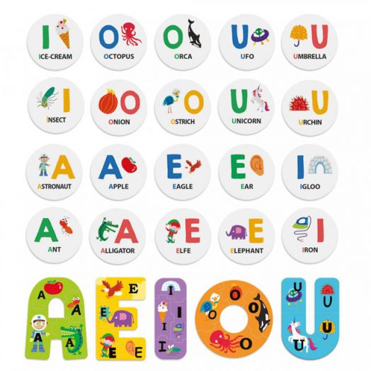 Образователен комплект Headu - Щастливи гласни букви