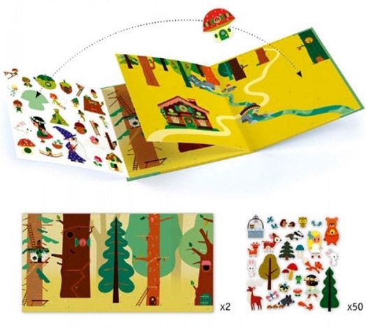 Творчески комплект със стикери Djeco: The Magical Forest