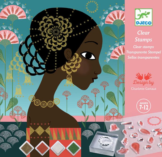 Комплект оцветяване с печати Djeco - Patterns Decorations