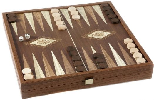 Шах и табла Manopoulos - Орех реплика, 27 х 27 см.