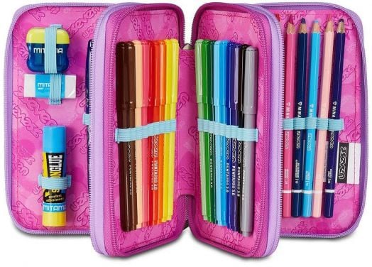 Ученически несесер Seven Gloomy Heart с три отделения, пълен