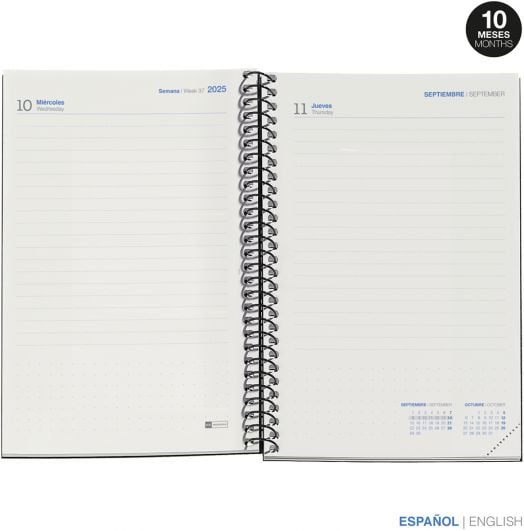 Тефтер - органайзер Miquelrius Eco Plants от септември 2025 до юни 2026 г., ден на страница