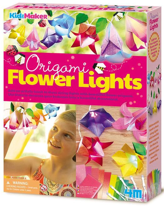 Творчески комплект 4M - Светещ гирлянд с оригами цветя