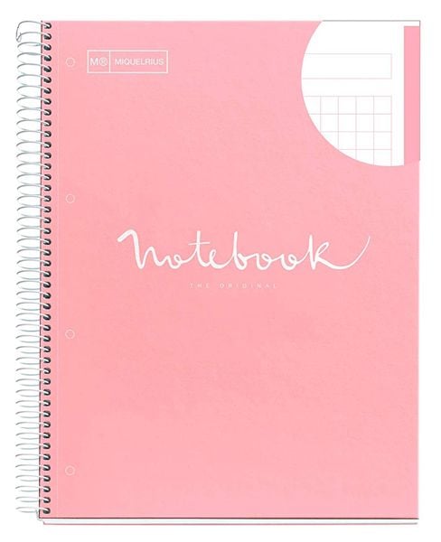 Тетрадка Miquelrius Emotions А4 със спирала, 80 листа на широки редове, розова