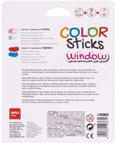 Боички за рисуване върху стъкло Apli Kids