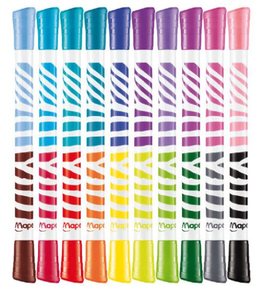Комплект двупосочни флумастери Maped Color'Peps Duo, 10 броя - 20 цвята