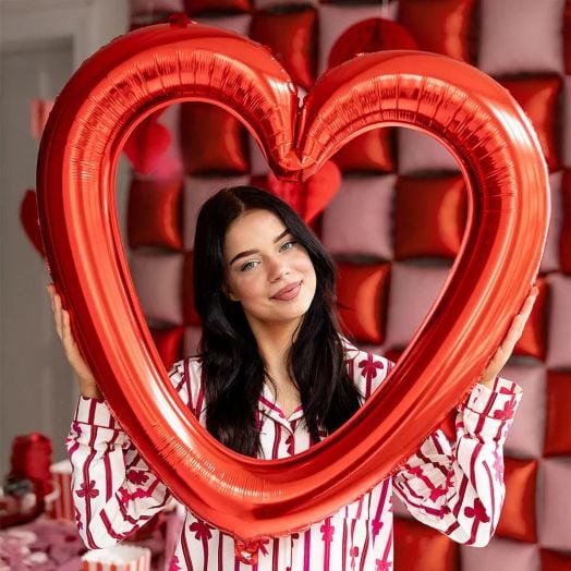 Фолиев балон PartyDeco - Сърце, 73 х 72 см.