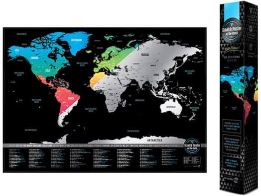 Цветна скреч карта на света - 101 места