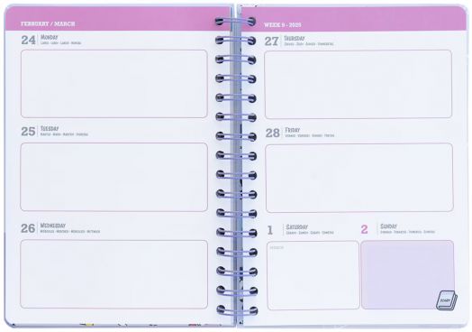 Седмичен бележник-органайзер Grupo Erik BT21 за 12 месеца - август 2024 / юли 2025 година