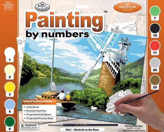 Комплект за лесно рисуване с акрилни бои Royal & Langnickel - Вятърна мелница