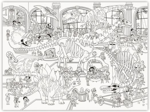 Гигантски плакат за оцветяване Crocodile Creek - Ден в музея