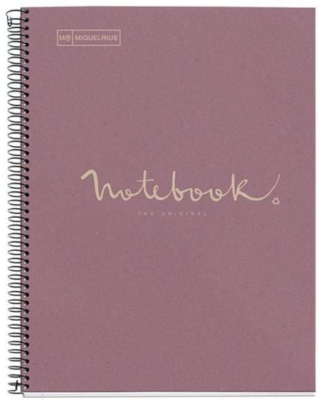 Тетрадка Miquelrius Recycled Ecolavender А4 със спирала, 80 листа на малки квадратчета