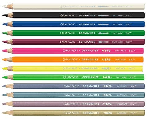 Комплект цветни моливи Caran d'Ache Germanier, 13 цвята