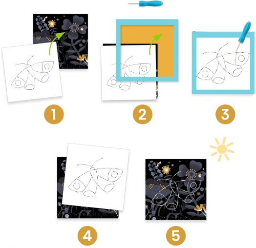 Творчески комплект Djeco: Разкрий изображението с микроперфорация