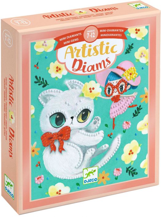 Тврочески комплект Djeco - Направи си сам картини с цветни камъчета