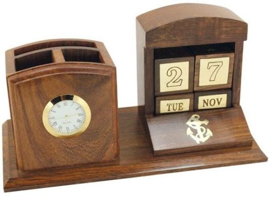 Настолен комплект Sea Club - календар, стойка за химикалки и часовник