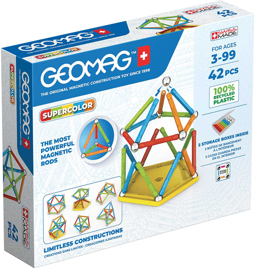 Магнитен конструктор Geomag - Supercolor, 42 части