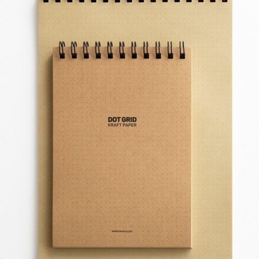 Скицник Drasca Dot Grid Kraft Paper, А4, 60 листа