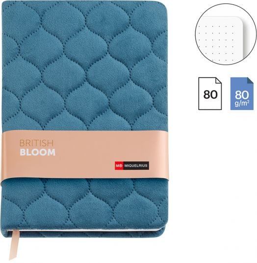 Тефтер Miquelrius British Bloom A5, 80 листа с точки