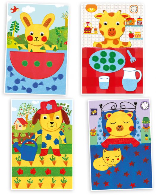 Комплект за оцветяване Djeco - Рисуване с гъба