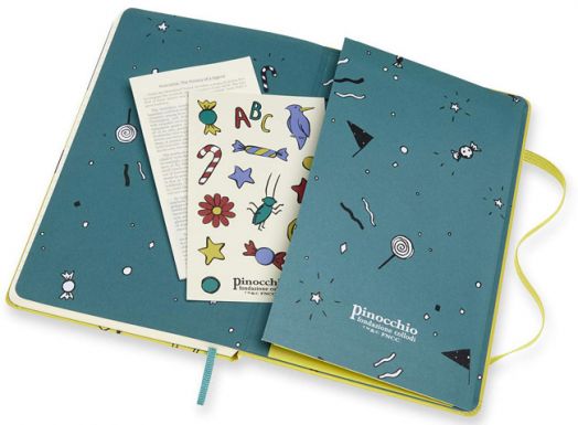 Класически тефтер Moleskine Pinocchio The Cat с твърди корици и линирани страници