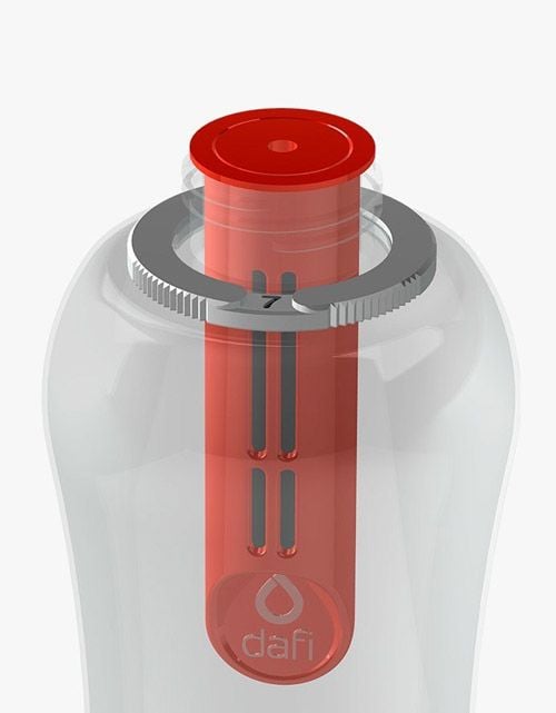 Комплект филтри за бутилка Dafi + подарък капачка, червени