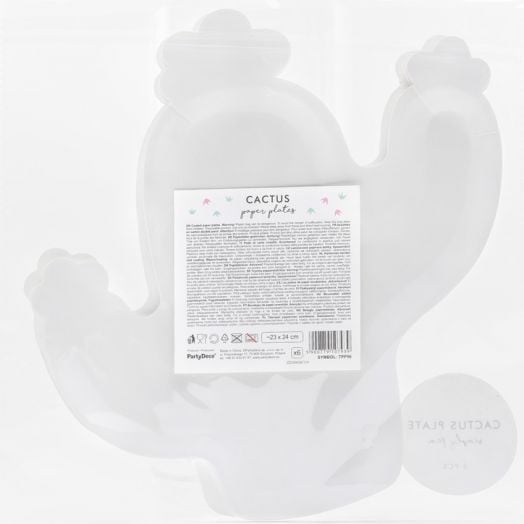 Чинийки PartyDeco - Кактус, 6 бр.