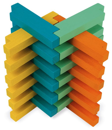 Дървен конструктор Janod, 60 части