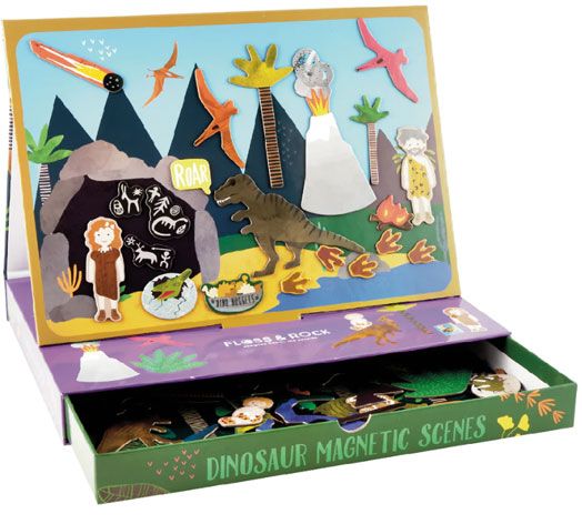 Игра с магнити Floss & Rock, Magnetic Play scenes, Dinosaur - Динозаври