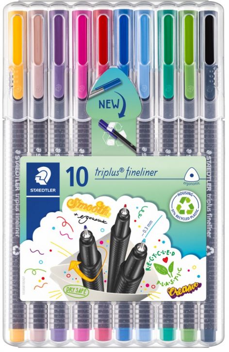 Комплект тънкописци Staedtler 334, 10 цвята