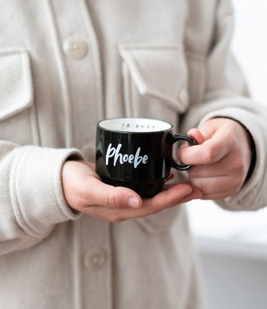 Комплект керамични чаши Grupo Erik - Friends Characters на метална стойка, 6 бр.