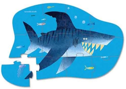 Детски пъзел Crocodile Creek Shark City - Акула, 12 части