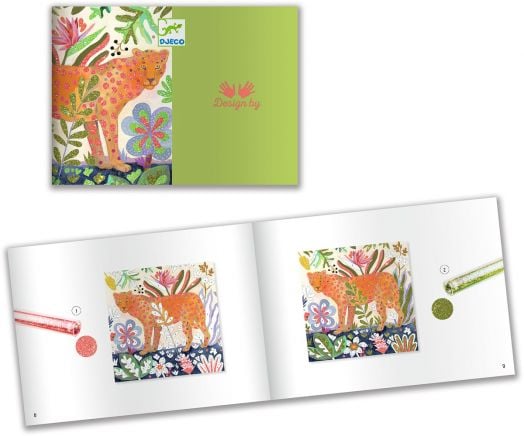 Комплект за рисуване с брокат Djeco - Тропик