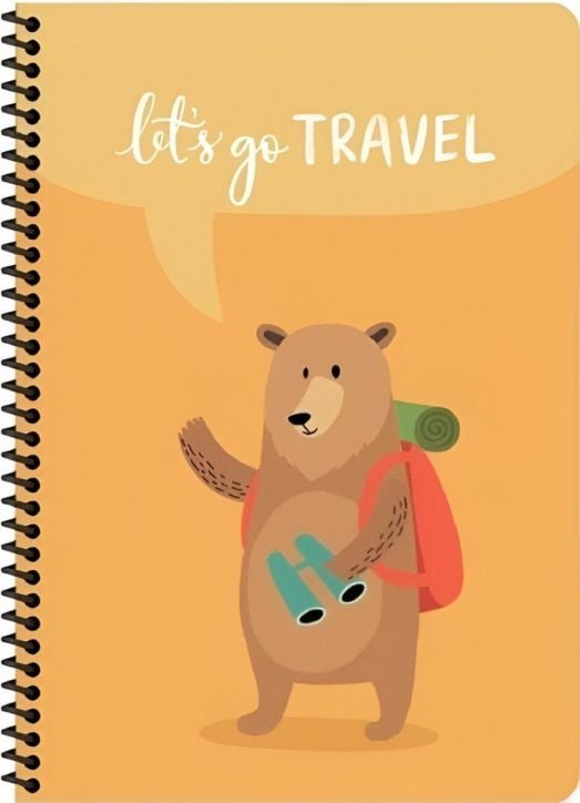 Тетрадка Keskin Color Travel A4, 80 листа с широки редове, асортимент