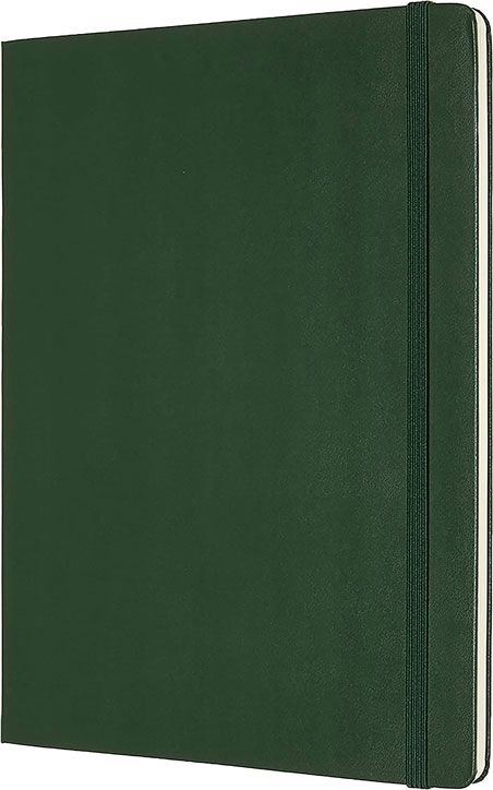 Голям зелен тефтер Moleskine Classic Myrtle Green с твърди корици и нелинирани страници