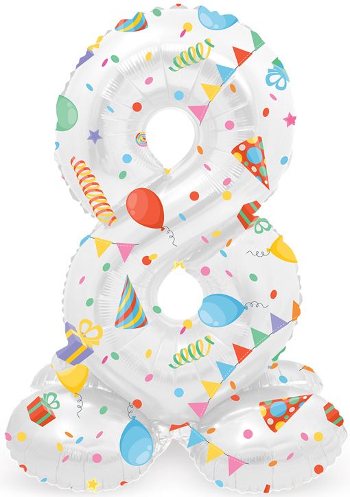 Фолиев балон Folat - Цифра 8, бял