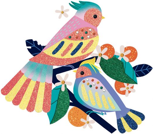 Творчески комплект Djeco: Направи картини с брокат и мъниста, Daydream