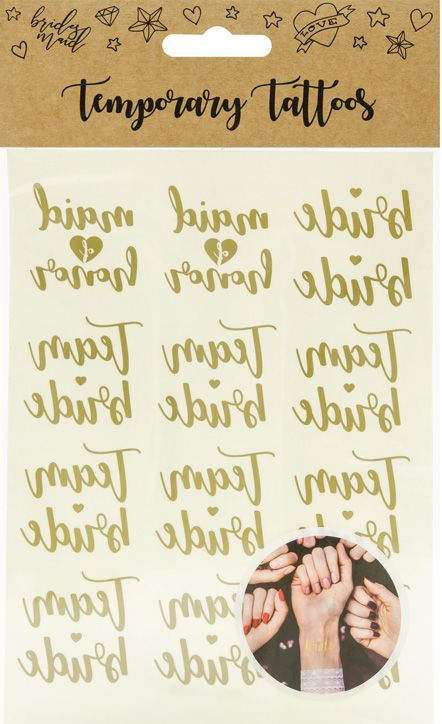 Временни татуировки PartyDeco - Моминско парти, 13 бр.