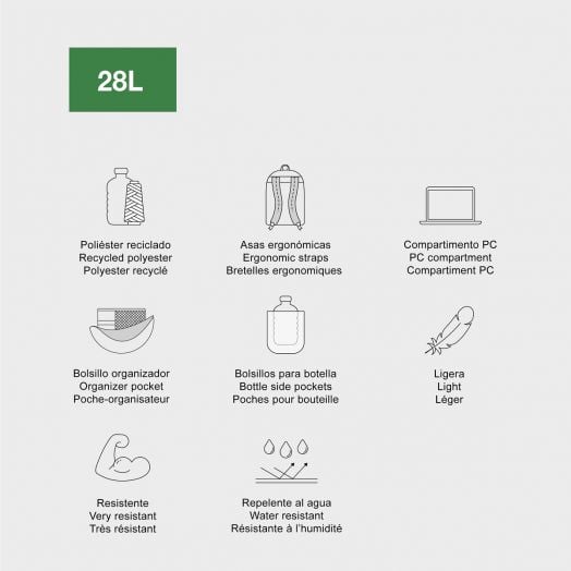 Раница Miquelrius Rider Blue с две отделения и два предни джоба, 28 л.