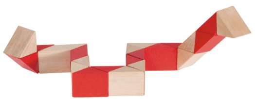 3D пъзел от бамбук - Змия, червен