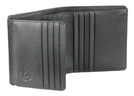 Вертикален портфейл Bugatti Pregio, черен