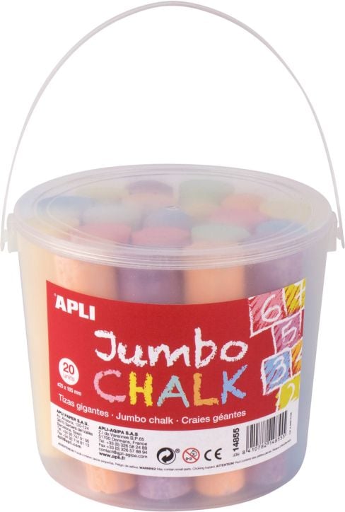 Цветни тебешири в кофа Apli Kids, 20 бр.