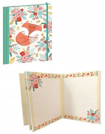 Тетрадка с ластик Janod - Лисица / Еднорог