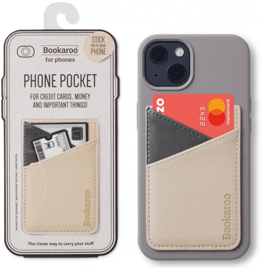 Залепващ се джоб за телефон, кремав