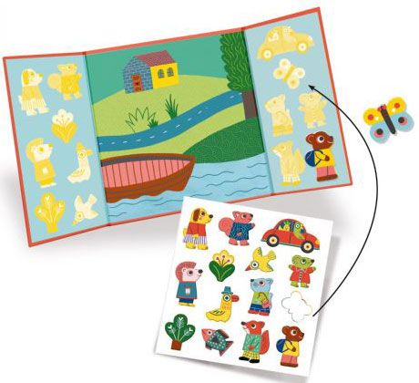 Творчески комплект със стикери Djeco: Направи животни