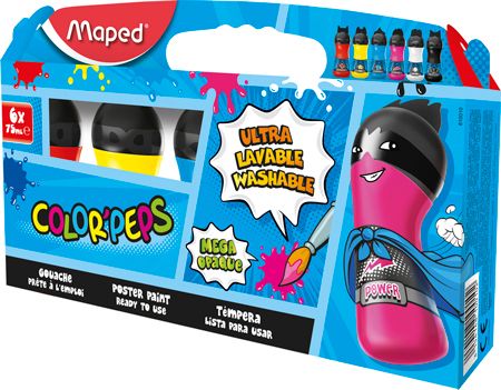 Темперни бои Maped Color'Peps, 6 цвята