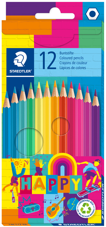 Комплект цветни моливи Staedtler Happy, 12 цвята